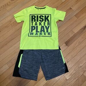 Xersion Neon Yellow and Black Boys 2-Piece Active Set